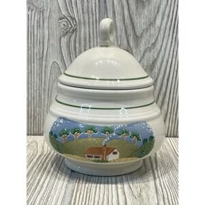 Sangostone Country Cottage 3645 Lidded Sugar Bowl Stoneware Korea Vintage
